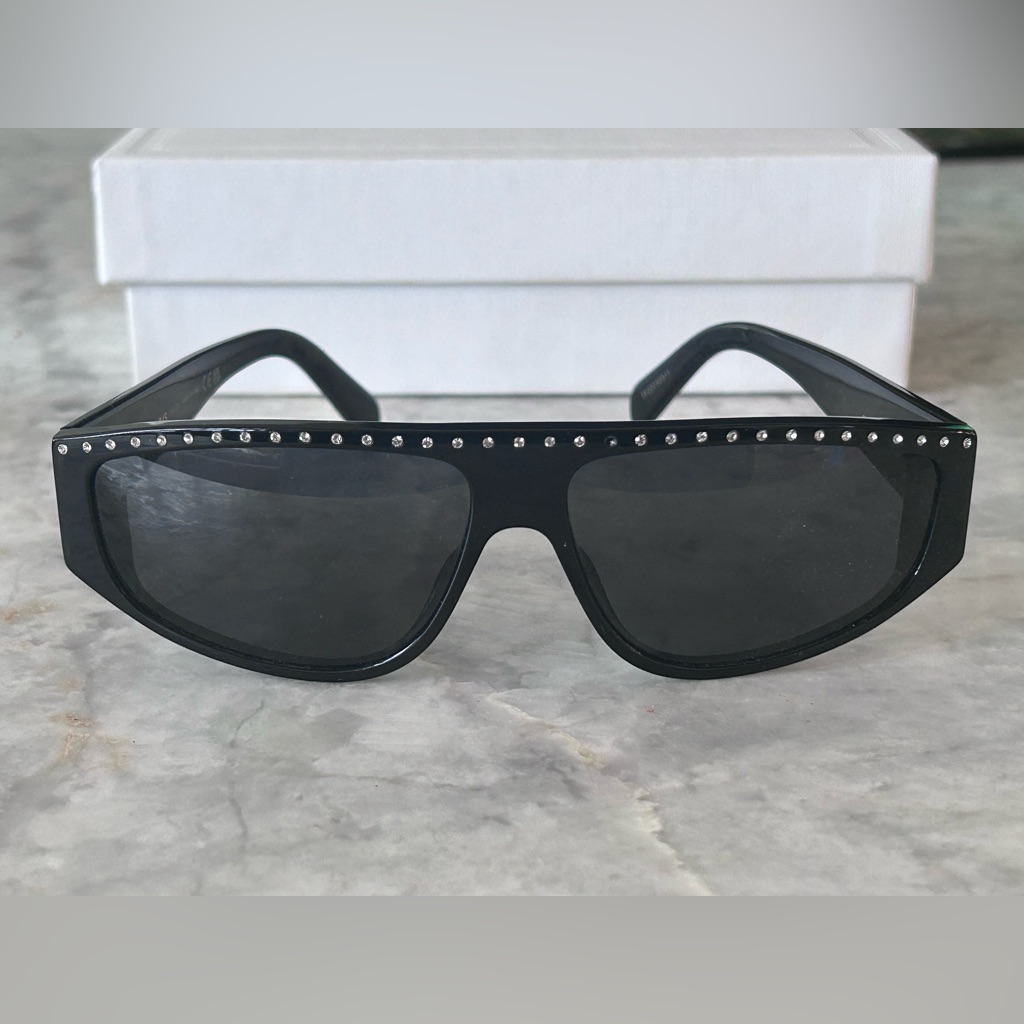 Celine Alan 2 Sunglasses In Black Acetate With Crystals, New In Box